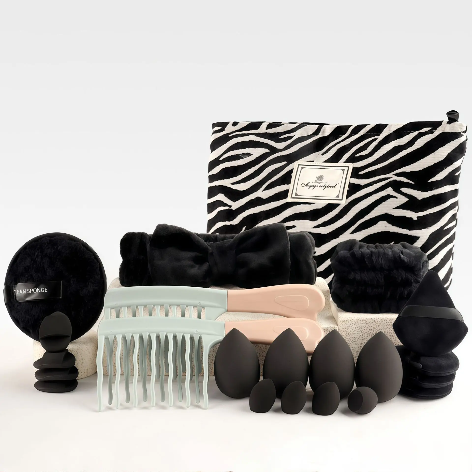 Black zebra pattern 23-piece set