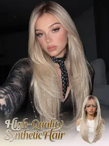 Topshe 26-Inch Long Straight Wig, Gradient Light, Soft Smooth Texture, Easy to Wear, Perfect for Daily Use, Parties, Weddings, Travel