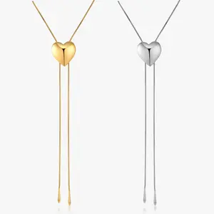 Adjustable Heart Bolo Necklace