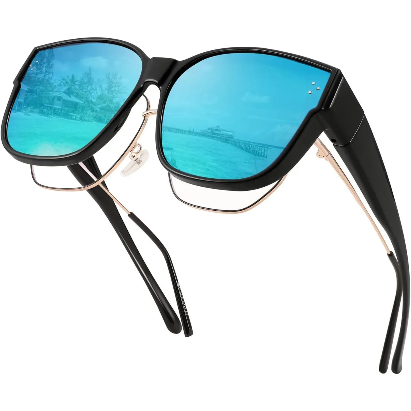 FEISEDY Women Men Polarized Fit Over Sunglasses Oversized Trendy Square Cat Eye Wear Over Glasses B2849 FEISEDY Women Men Polarized Fit Over Sunglasses Oversized Trendy Square Cat Eye Wear Over Glasses B2849