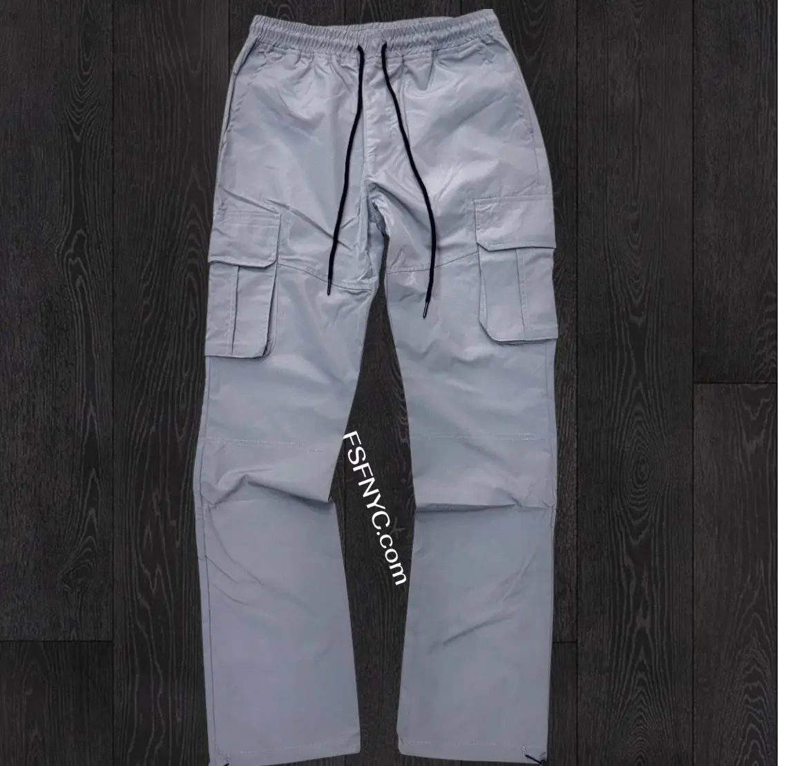 Rebel - Straight Fit Nylon Cargo PANTS - GREY - 421