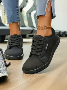 Women's Wide Head Sports Shoes, Casual Comfortable Sneakers, Anti-Slip Wear-Resistant, Lace-Up Closure, Breathable Inner Lining, Trendy Walking Sneaker