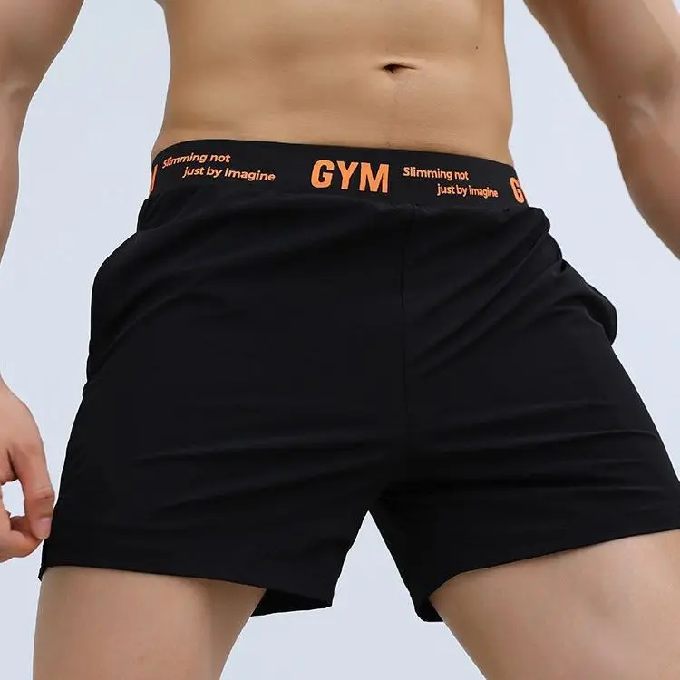 Men's Ice Silk-Lined Polyester Sports Shorts - Male Casual Wear for Active Lifestyle