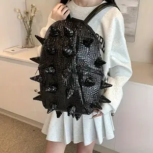 Stylish Red Hedgehog Backpack - Large Capacity, Durable Polyester, Zipper Closure, Thermal Insulation, Unique Design for Travel & Everyday Use, Travel Backpack | Stylish Backpack | Zipper Closure Bag