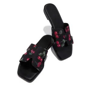 Cherry Baby Slip On Sandals - Black