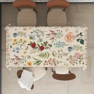 1 piece of spring fresh flower plant tablecloth, furniture desktop decoration, suitable for theme parties, festivals, home decoration, suitable for indoor and outdoor use