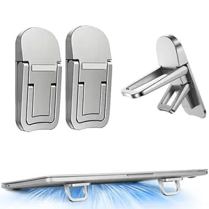 2PCS Laptop Stand Portable,Adjustable Laptop Riser, Ergonomic Cooling Mini Invisible Notebook Stand Riser for Desk Computer Keyboard MacBook Universal 10-17 Inch