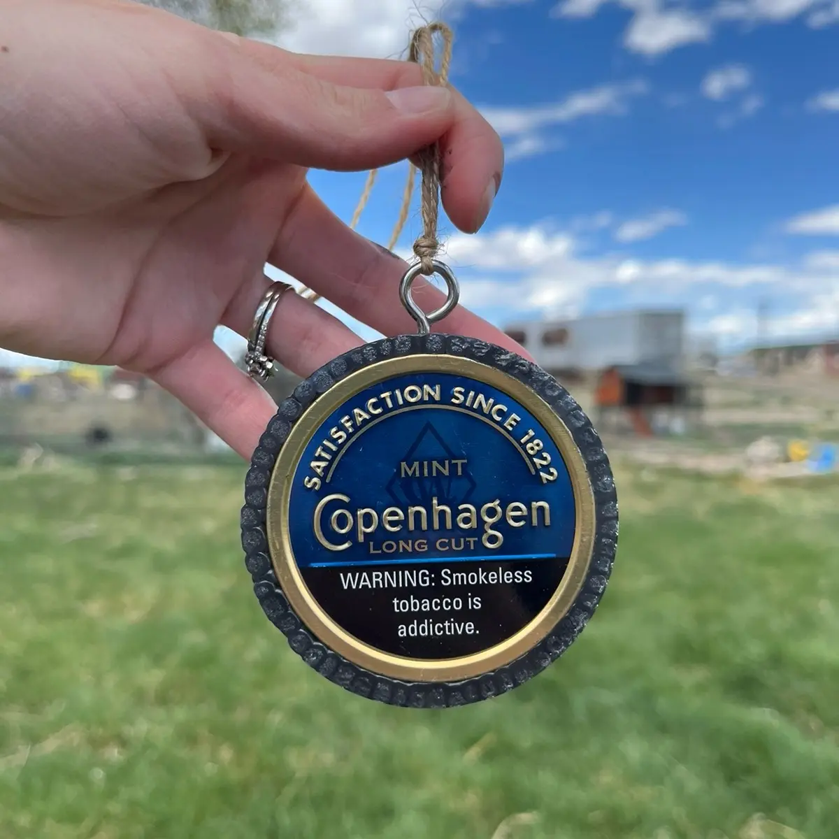 copenhagen tobacco gifts Copenhagen Chew Can Car Freshie Woody Scented Hanging Aromatic Gift for Dad  Boyfriend Stocking Stuffer Birthday Hunting Western Air Freshener
