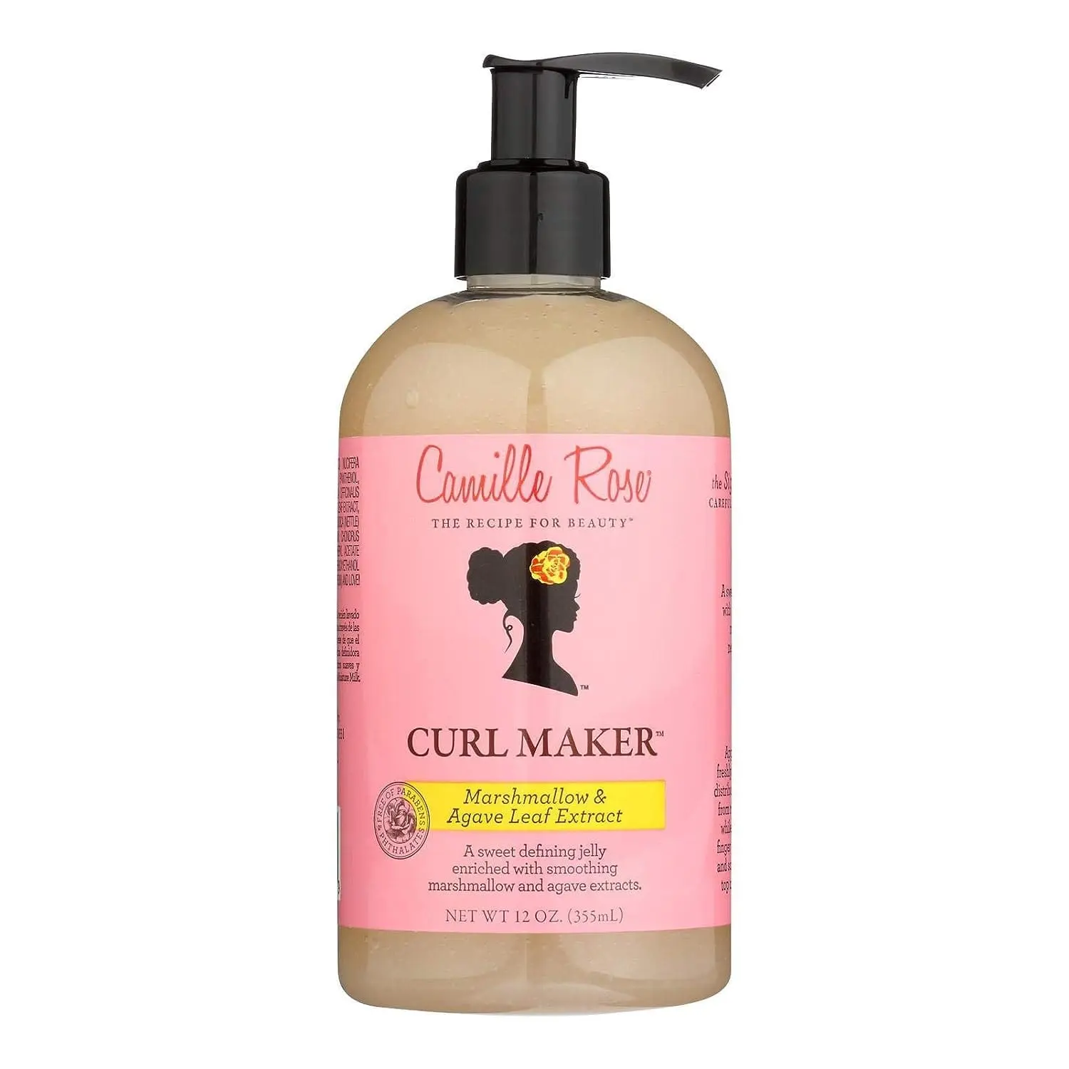Camille Rose Curl Maker, Defining Jelly with Marshmallow & Agave Extracts for Smoothing & Detangling, Haircare Styler, 12 oz, Smooth, Coconut Oil, Curly Locks