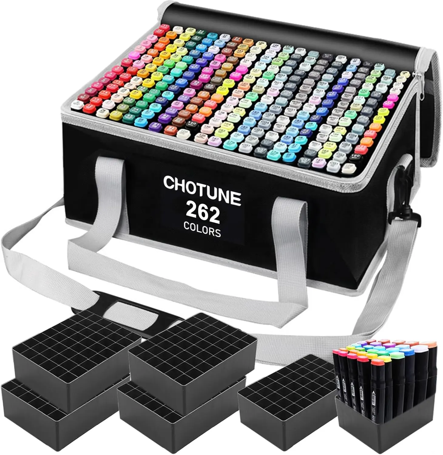 KIDGENIUS Dual Tip Permanent Alcohol Markers Set, 262/168/120 Pieces Coloring Markers, Premium Art Supplies for Kids, Teens, Students & Adults, Perfect Summer Vacation & Back to School Gifts for Drawing, Sketching, Journaling, DIY Crafts and Art Creation,
