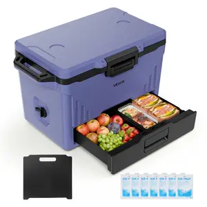 【DealsForYouDays】VEVOR 50QT Hard Insulated Coolbox, Leak-Resistant Portable Unit with 48-Hour Cool Retention, Heavy-Duty Handle & Ultra-Light Design, Ideal for Camping, Sports (Insulated Cooler Coolers & Cool Bags)