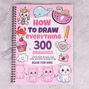How to Draw for Beginners, Step-By-Step Simple Guides, Cute Animals Food Gifts More, Doodle Books, 300 Pages Drawing Tutorial Book