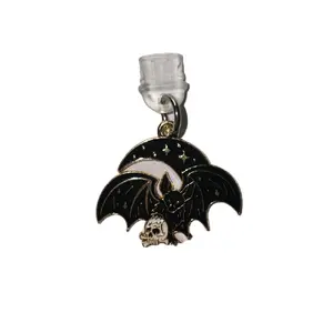 Bat Skull & Moon Dust Plug Cellphone Charm