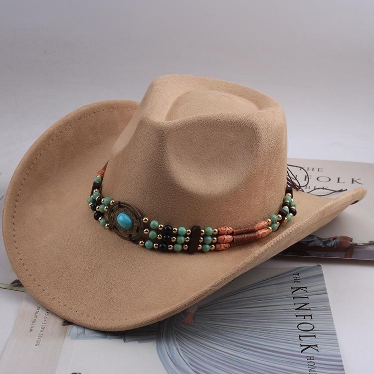 Jazz hat European and American fashion imitation leather velvet imitation wool felt hat neutral versatile top hat men's and women's cowboy hats big edge Jazz hat European and American fashion imitation leather velvet imitation wool felt hat neutral versatile top hat men's and women's cowboy hats big edge