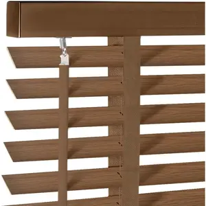 Cordless 2" Solid Wood Blinds 21.5"W x 36"H for Indoor Window, Real Wooden Blackout Horizontal Shutters, Easy to Install for Home Interior Windows Walnut