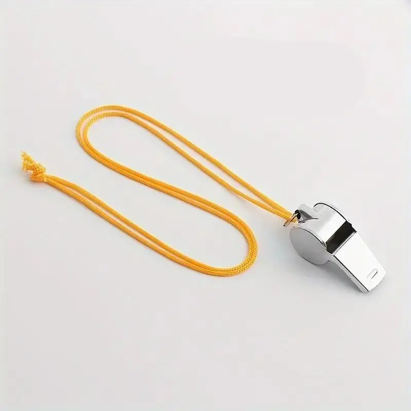 Stainless Steel Whistle with Lanyard, Clear Sound, Easy Carrying, Durable Metal Whistle for Coaches, Referees, Outdoor Activities, Versatile Use, Training Accessories