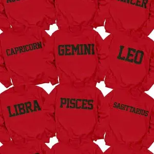 Zodiac Signs Graphic Black On Red Unisex T-shirt, Sweatshirt Or Hoodie For Women And Men, Trending Clothing Women Clothing