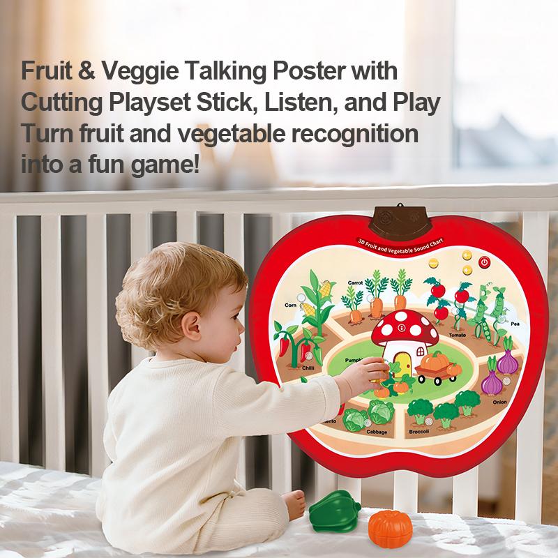 Dual-Sided Talking Alphabet Poster | Touch & Read Interactive Sound Chart with 36 Velcro Cards