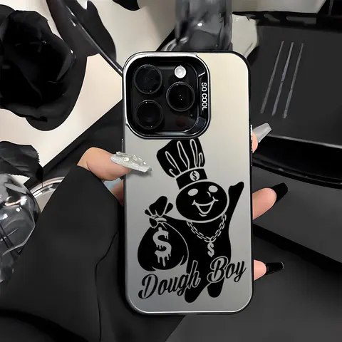 Dough Boy Aesthetic Cartoon Y2K Shockproof Smartphone Case with Hard PC Back, Cute Phone Accessories for iPhone 7/8/X/XS/11/12/13/14/15/16/17/18 Pro Max Plus Air 16E/17E, Affordable Anti-Fall Casing