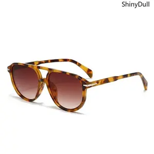 Aviator Sunglasses - Polarized Amber Tortoise Lens, Crossover Design