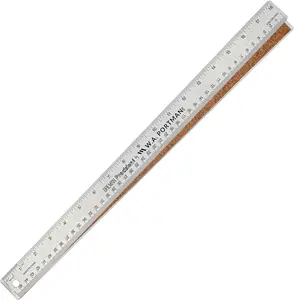 Breman Precision Metal Ruler 18 Inch Cork Back Stainless Steel Straight Edge Flexible Non-Slip Imperial & Metric for Crafting School Workshop Home Use