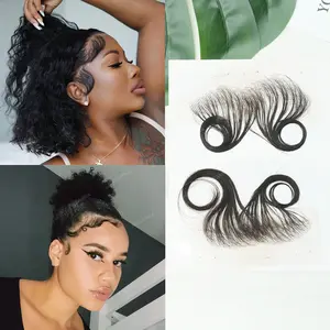 4pcs/Pack Transparent Lace Baby Hair Edge Stripes Human Hair Burmese Invisible Natural Hairline for Women Reusable Hair Extension