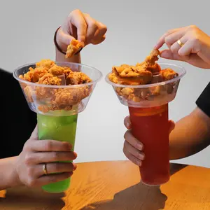20 Pack Plastic Cups Disposable, Snack Cups, French Fries Containers, Takeaway Food Boxes for Party Dessert Packaging (Home & Festive Party Disposable Tableware) Drink