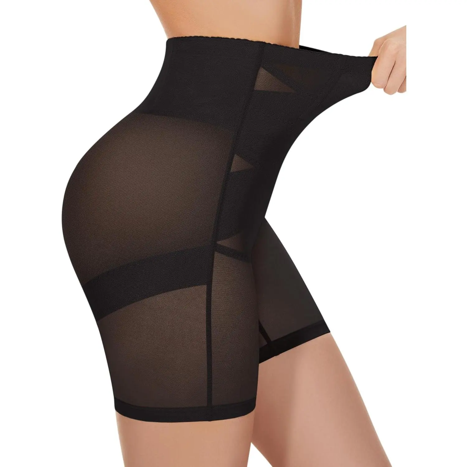 Seamless High-Waisted Shapewear Shorts for Women, Lightweight Elastic Body Shaper with Tummy Control Compression for Everyday Style, Basic, Comfortable, Skirts, Breathable, Mesh, Slimming, Lady, Christmas, Birthday