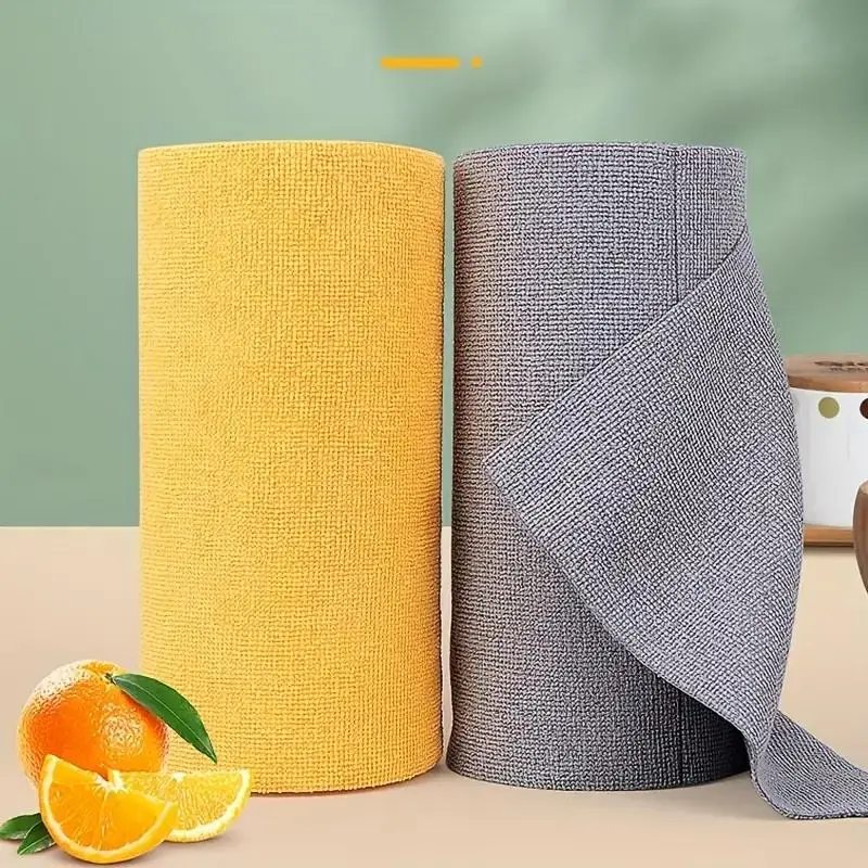 Reusable Kitchen Cleaning Cloth, 1 Roll Thickened Absorbent Cleaning Cloth, Household Cleaning Supplies for Kitchen Bathroom, Towel