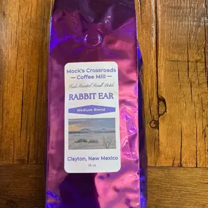 Mock’s Crossroads Coffee Mill – Rabbit Ear Blend – Medium-Dark Roast – 16 oz Fresh Roasted Coffee – Clayton, NM