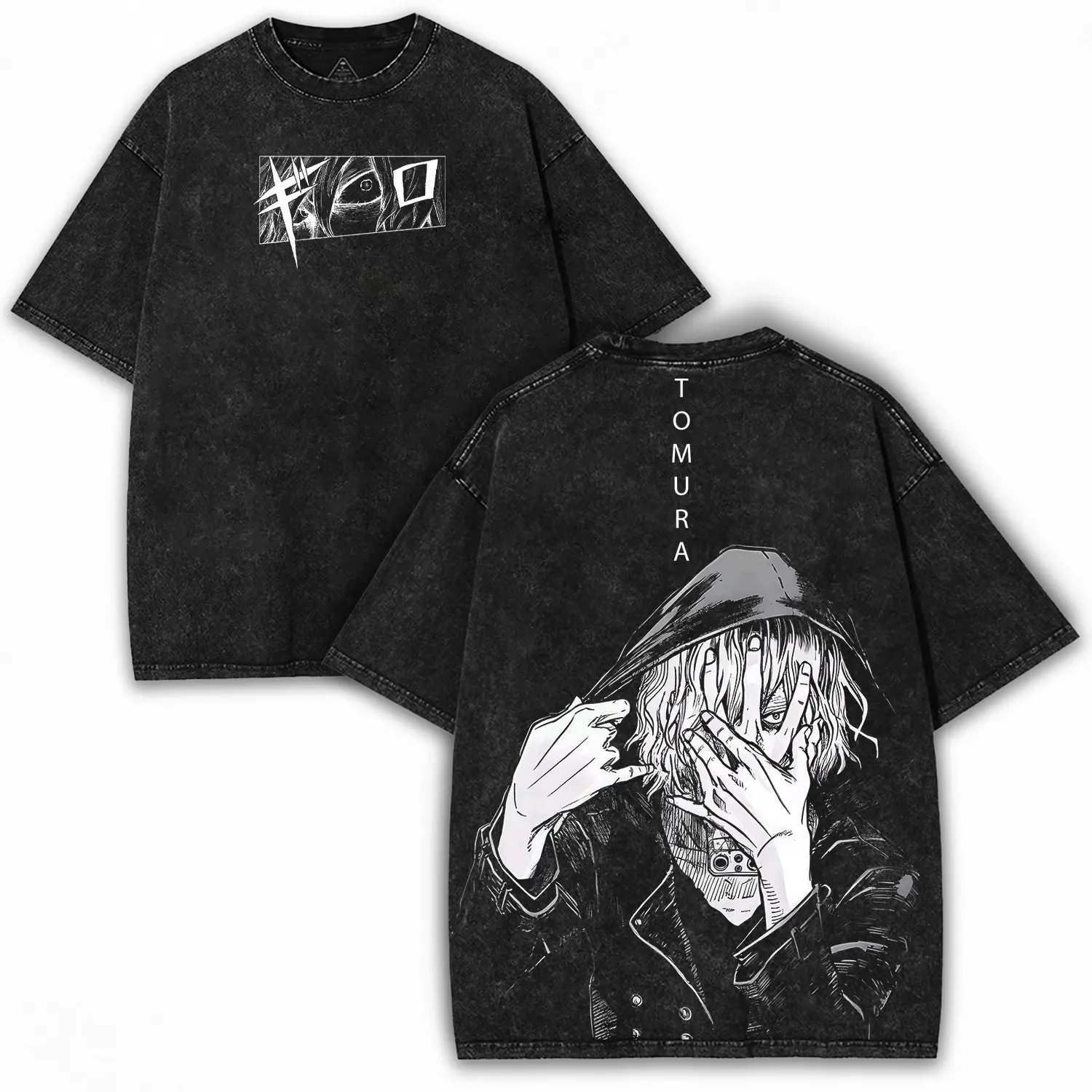 Men's My Hero Academia Shigaraki Tomura Casual Oversized Washed Streetwear Tee - Decay Quirk Design, Chaoscore Backprint - Exclusive for Villain Fans