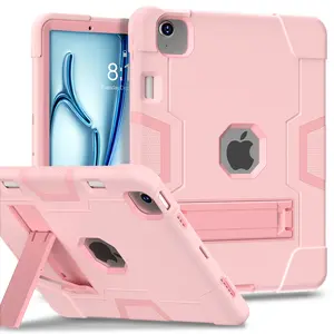 [Military-Grade Shockproof] Case for IPad 12th A19 11 Inch 2026/A16 11th 2025/IPAD Air 8/7/6/5/4 11 13 Inch/10th 10.9 A2696 10.2 mini6 mini7 A17pro 11 13 M3 M2 M4 Pro 11 with Kickstand & Pencil Holder, Heavy Duty Rugged Protective Cover