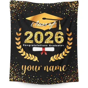 Class of 2026 Blanket Graduation Gifts Personalized -  Custom Blanket Gift for Graduation Day Decoration Couch Sofa Bed