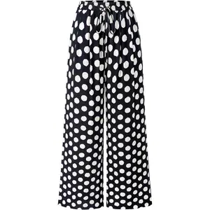 Womens Elastic Waist Floral Lightweight Palazzo Pants Casual Lounge Wide LegGift