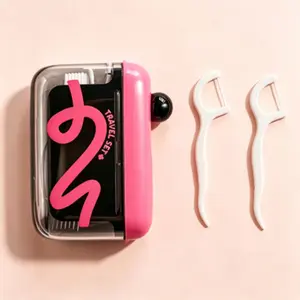 Refillable Travel Floss Dispenser - Cute Aesthetic Home Organizer Storage Box, Portable On-the-Go Oral Care Accessory for Purse, Pocket
