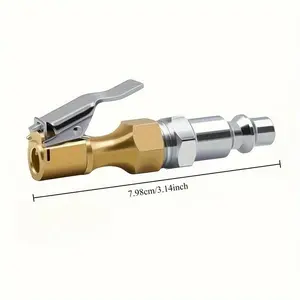 US standard quick connection male head turn tire fast inflation, Vehicle Tire Inflator, strengthen quick clip inflatable nozzle, heavy duty locking tire inflatable chuck with clamp-fit, copper material, fast ventilation
