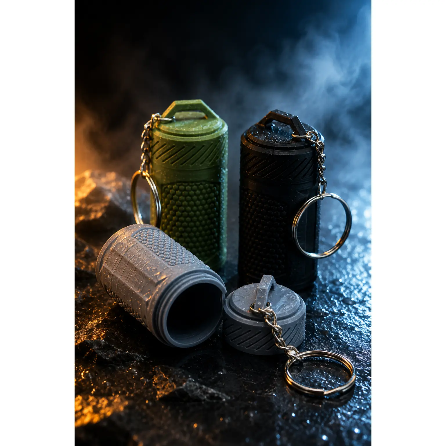 Keychain Storage Container with Screw Cap – Compact EDC Capsule