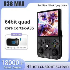 R36max Retro Handheld Game Console, 64GB Storage, 2000+ Classic Games, Portable Open Source Linux System, 4K HD Screen Video Player