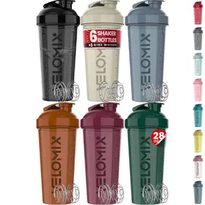 VELOMIX 6 and 3 Pack 28oz Protein Shaker Bottles with Wire Whisk - Leakproof BPA-Free Shaker Cups for Gym, Pre-Workout & Office, Bulk Set