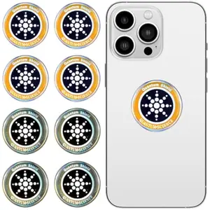 EMF-Reducing Stickers,Multi-Device Protective Stickers,Sleek Gold/Silver Finish for Phones,Laptops,AirPods,8pcs