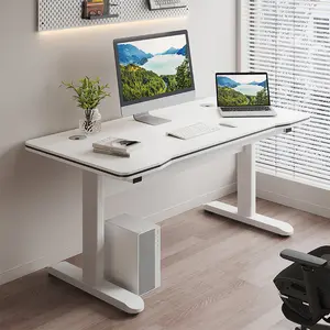 【Black Friday】Gaming Desk Computer Writing Table for Home Office Student Art Modern Simple Style with T-Shaped Metal Bracket PC Wood Suitable for Offices&Bedrooms