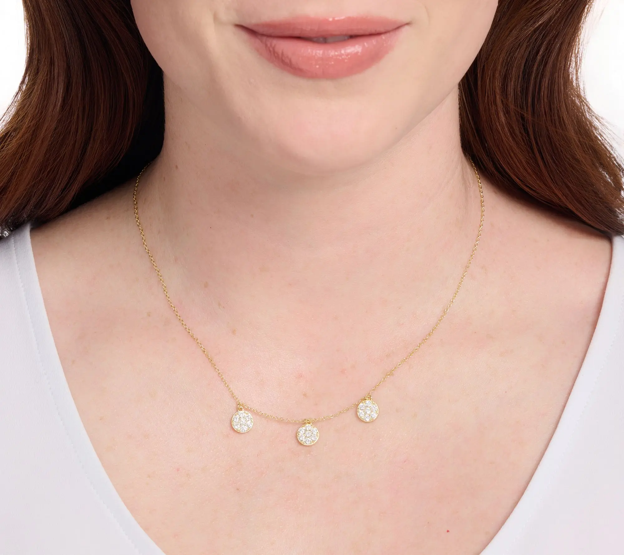 Diamonique Classics Station Necklace, Sterling Silver