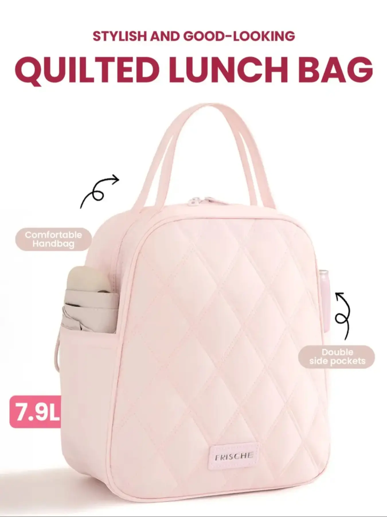 Lunch Bag, Lunch Bags Women, For Men, Portable Insulated Cooler Tote With Zipper For Workplace, Reusable High Capacity Lunch Containers For Work Picnic Lunch Box, Bento Insulated Lunch Bag For Travel, Durable Lunch Bag, Travel Essentials