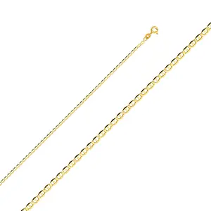 14K Gold Flat Mariner Chain 2mm