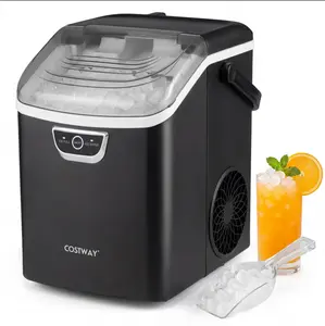 Nugget Ice Maker Countertop with Audible Ice Full Alarm