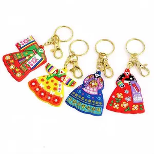 Set of 4 Hanbok-Inspired Keyrings. Traditional Korean Keychain Hanbok