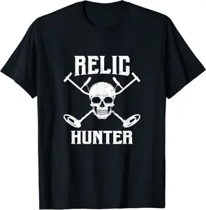 Relic Hunter - Vintage Distressed Metal Detector Gold Hunter T-Shirt - Wesleylewi Shop 78B083W33WKB