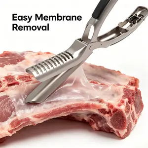 Handy Stainless Steel Rib Skinner, Ergonomic Handle BBQ & Kitchen Tool, Practical Utensil for Easy Membrane Removal and Home Rib Preparation