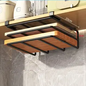 Kitchen Hanging Organizer Rack – Multi-Function Storage Shelf with Hooks for Paper Towels, Rags, Cutting Boards, and Pot Lids SMHXIANGQIANJIN