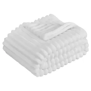 VEVOR Fleece Throw Blanket, 50 x 60 Inches / 1270 x 1524 mm, Flannel Fleece Cozy Throw Blankets, Cute Small Fuzzy Throws, Lightweight Super Soft Bed Blanket, Ideal for Couch, Sofa, Bedroom, White